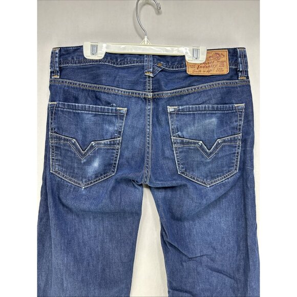 Diesel Jeans Larkee Straight Button Fly Blue Men's 29 X 32 Dark Wash Denim - Picture 10 of 16